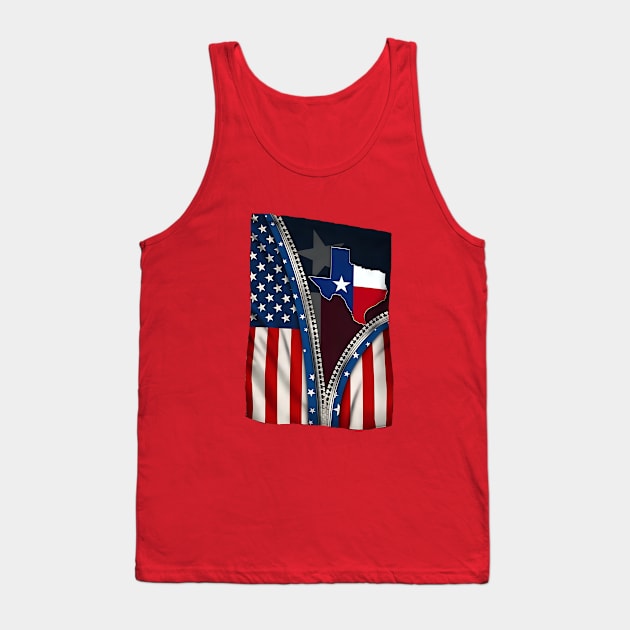 Texas State Flag Tank Top by Rogue Clone